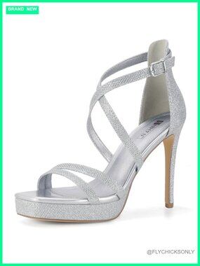 IDIFU Platform High Heels Strappy Ankle Strap Square Toe Sandals for Wedding
